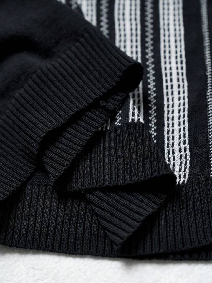 Men's Casual Striped Knit Shirt & Short Set